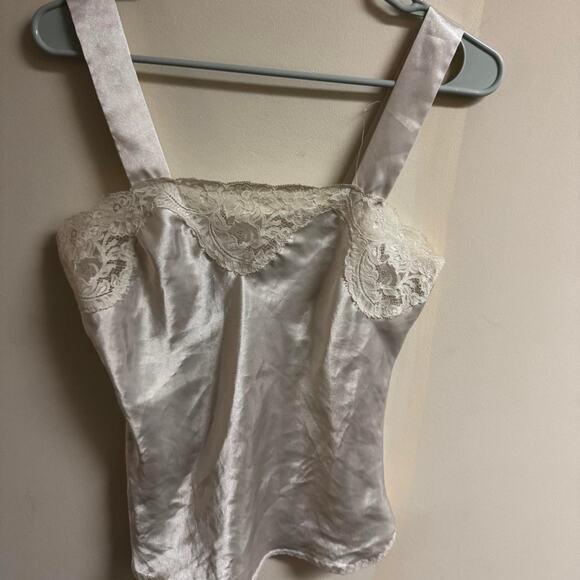 Cream and white lace and satin top - Picture 1 of 6